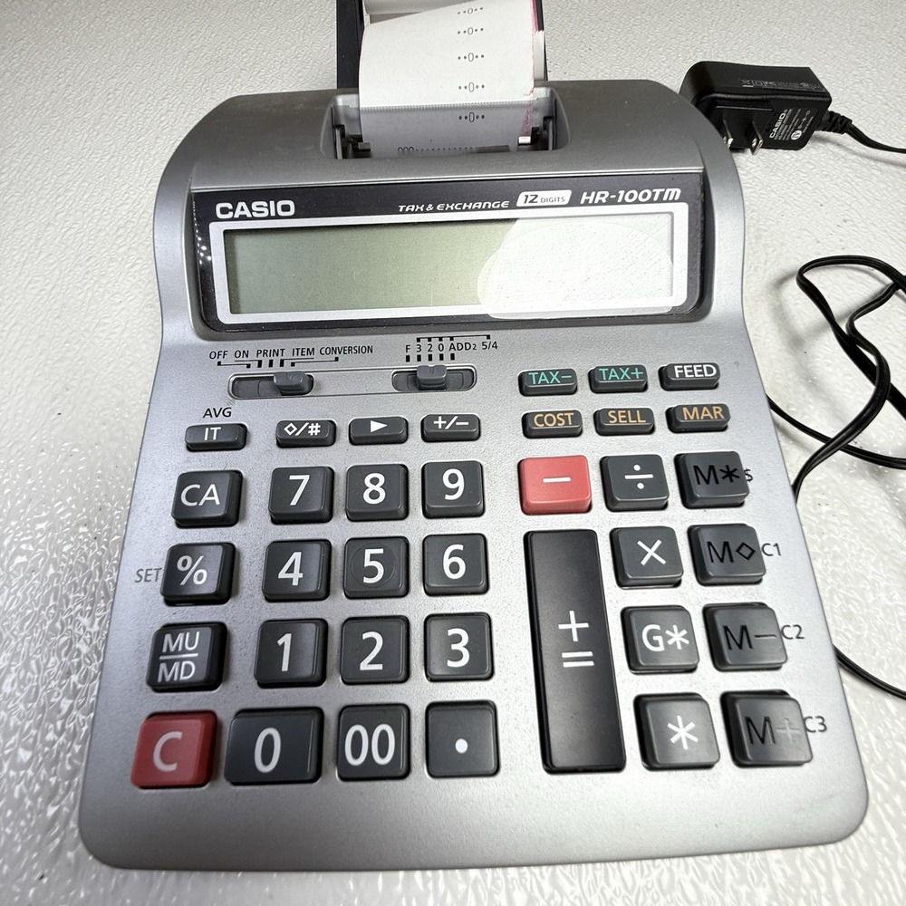 CASIO Digital Printing Calculator HR-100TM 12 Digits